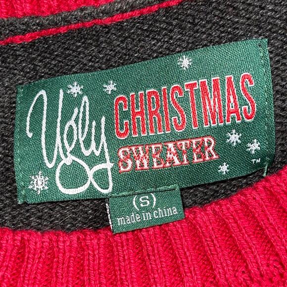 Ugly Christmas Sweater Elf Yourself Selfie Silly Holiday Sweater Size Small - Picture 3 of 4
